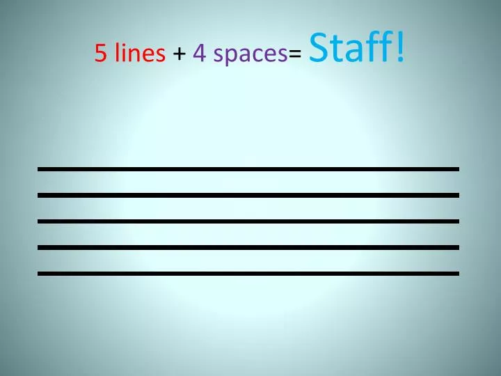 5 lines 4 spaces staff