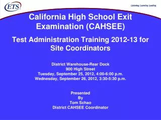 California High School Exit Examination (CAHSEE)