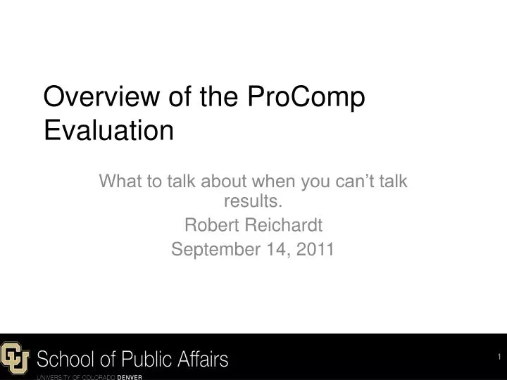 overview of the procomp evaluation