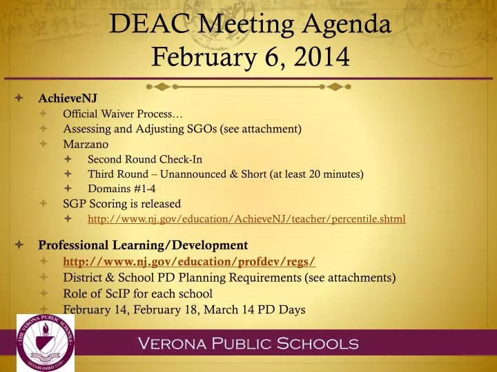 deac meeting agenda february 6 2014