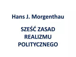 hans j morgenthau