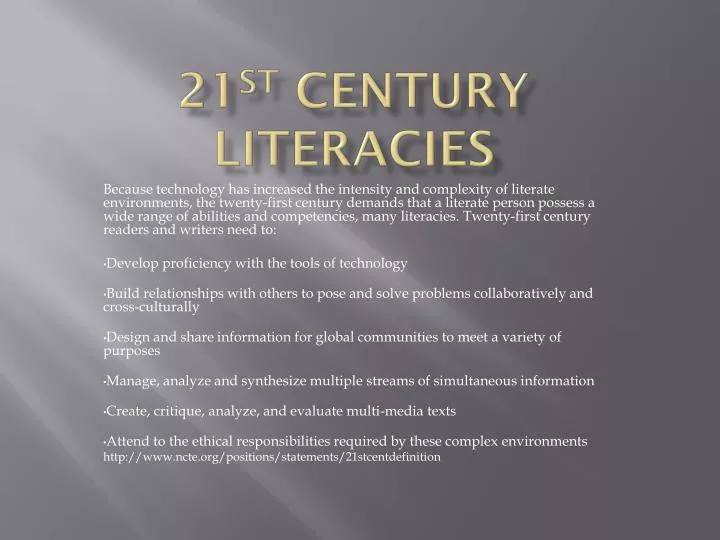 21 st century literacies