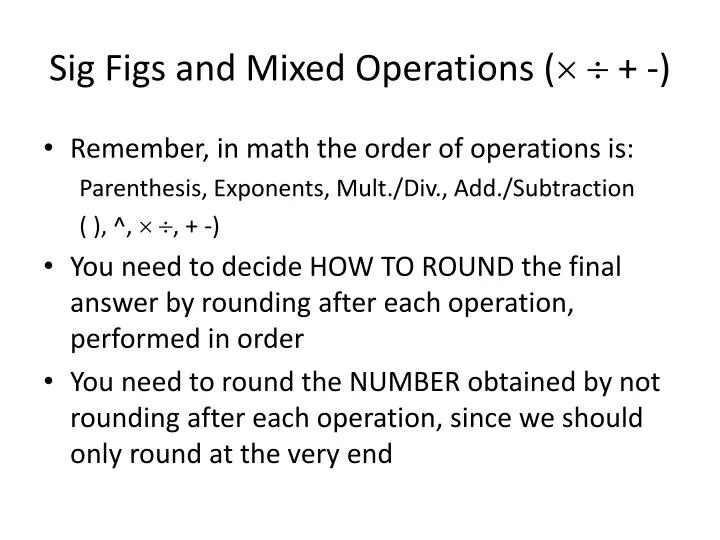 sig figs and mixed operations