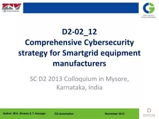 D2-02_12 Comprehensive Cybersecurity strategy for Smartgrid equipment manufacturers