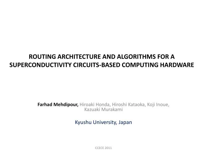routing architecture and algorithms for a superconductivity circuits based computing hardware
