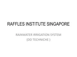 RAFFLES INSTITUTE SINGAPORE