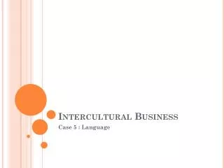 Intercultural Business