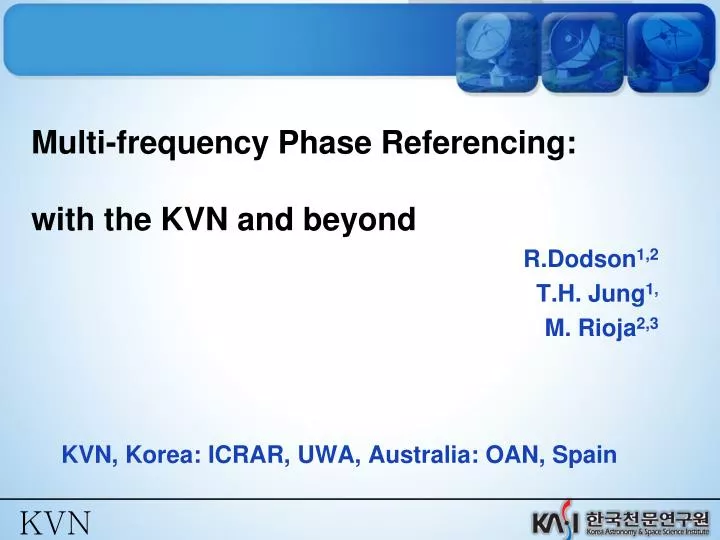 multi frequency phase referencing with the kvn and beyond