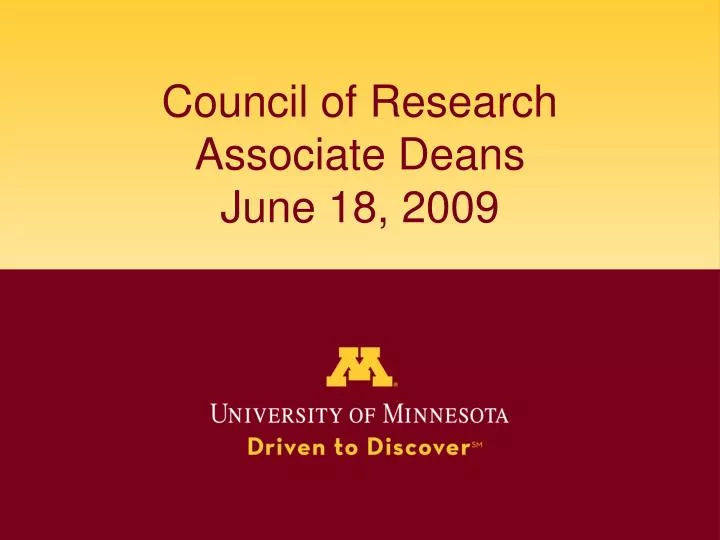 council of research associate deans june 18 2009