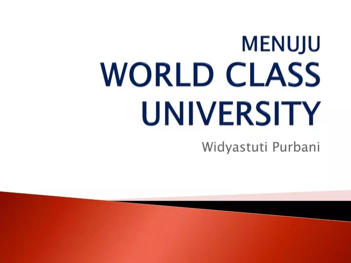 menuju world class university