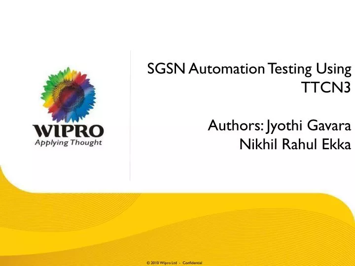 sgsn automation testing using ttcn3 authors jyothi gavara nikhil rahul ekka
