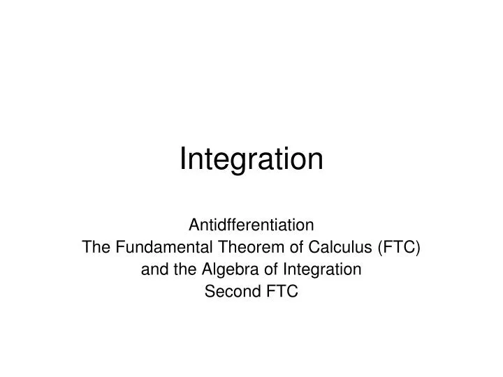 PPT - Integration PowerPoint Presentation, Free Download - ID:6284223