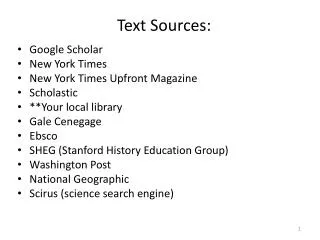 Text Sources: