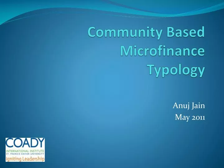 community based microfinance typology