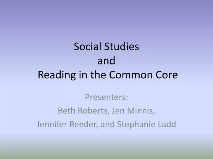 social studies and reading in the common core