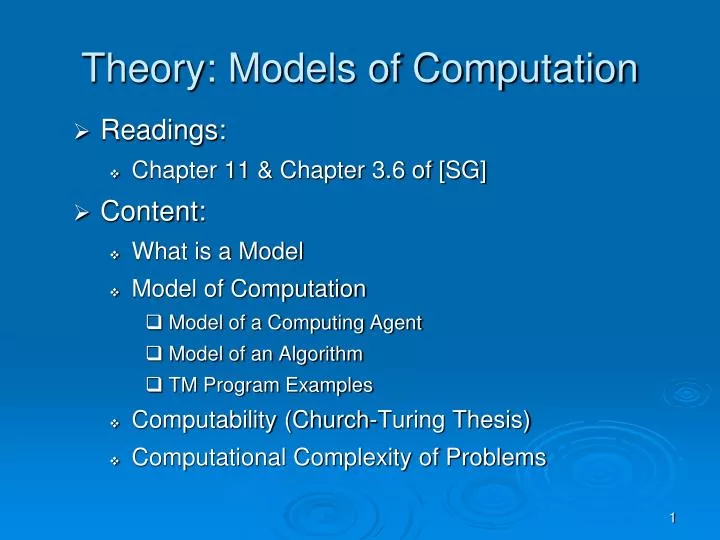 theory models of computation