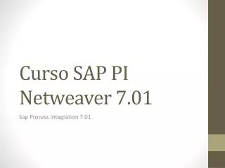 curso sap pi netweaver 7 01