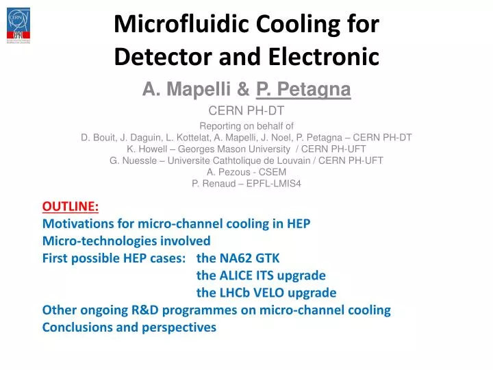 microfluidic cooling for detector and electronic