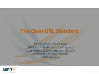 The OpenURL Standard