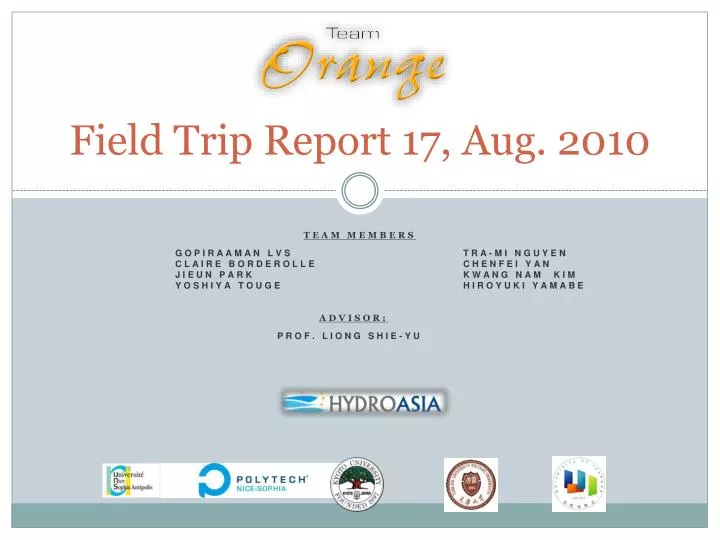 field trip report 17 aug 2010