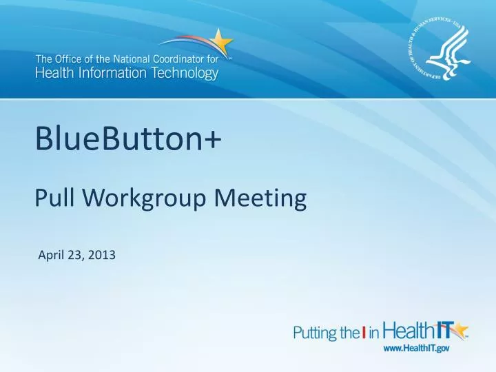 bluebutton pull workgroup meeting