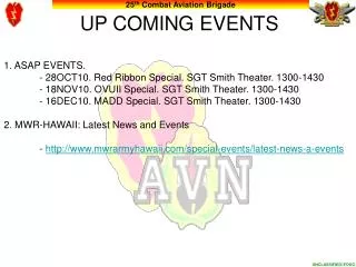 UP COMING EVENTS
