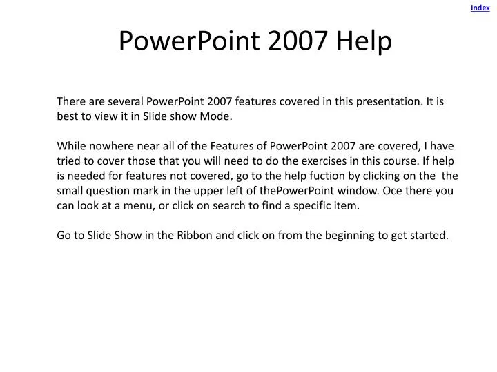 powerpoint 2007 help