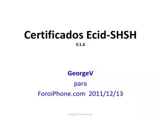 certificados ecid shsh v 1 6