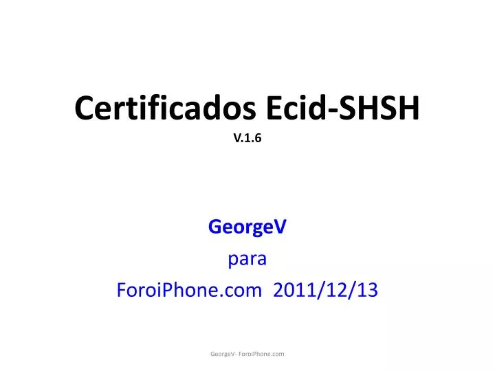 certificados ecid shsh v 1 6