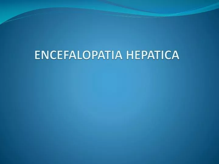 encefalopatia hepatica