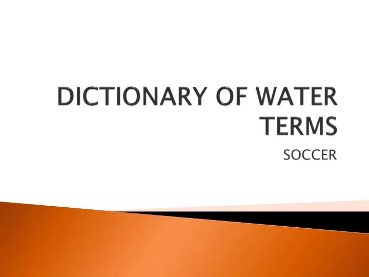 dictionary of water terms