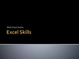 Excel Skills
