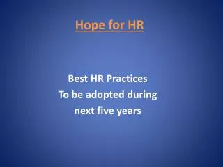 Hope for HR