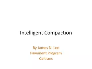 Intelligent Compaction