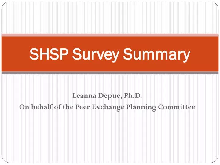 shsp survey summary
