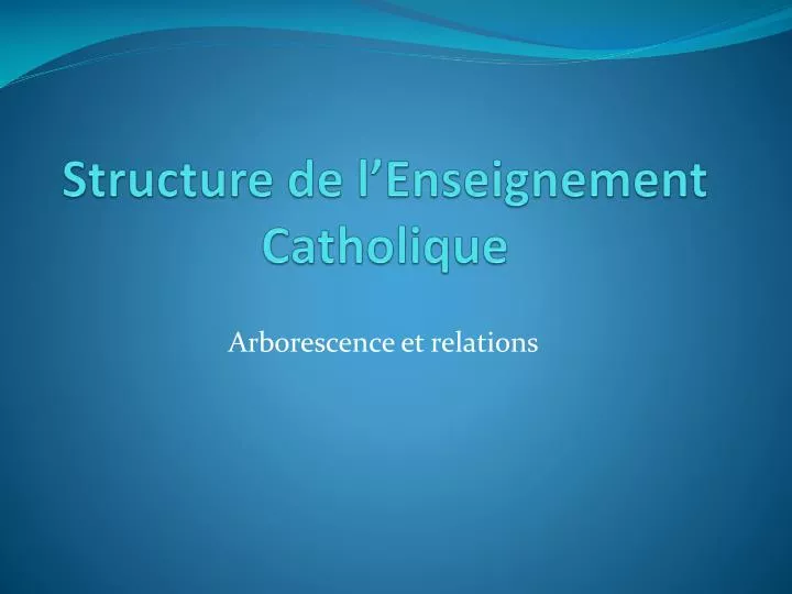 structure de l enseignement catholique