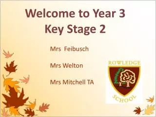 Welcome to Year 3 Key Stage 2