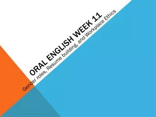 Oral English Week 11