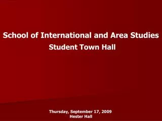 School of International and Area Studies