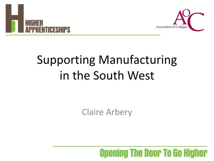 supporting manufacturing in the south west