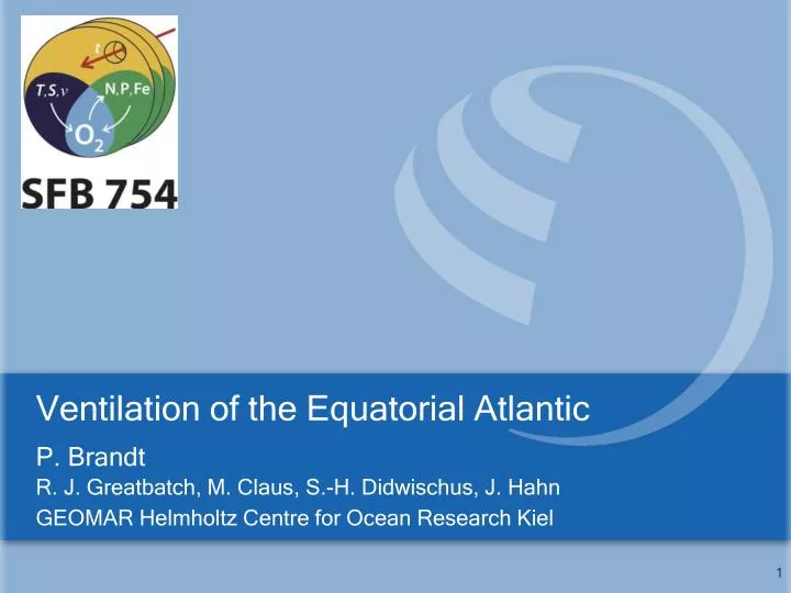 ventilation of the e quatorial atlantic