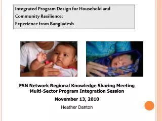 FSN Network Regional Knowledge Sharing Meeting Multi-Sector Program Integration Session