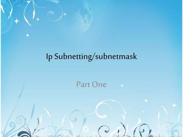 ip subnetting subnetmask
