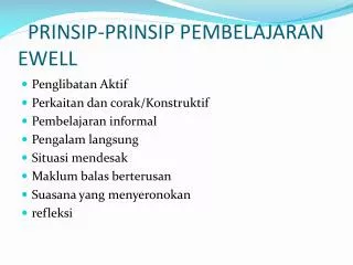 prinsip prinsip pembelajaran ewell
