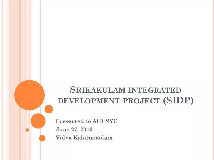 srikakulam integrated development project sidp
