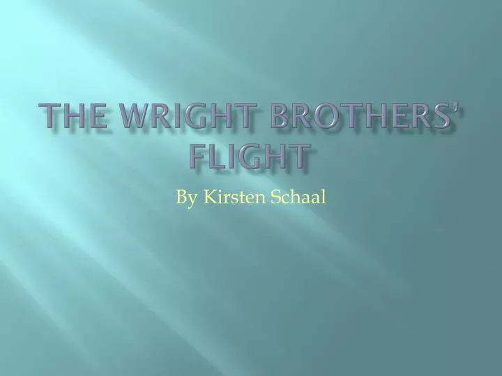 the wright brothers flight