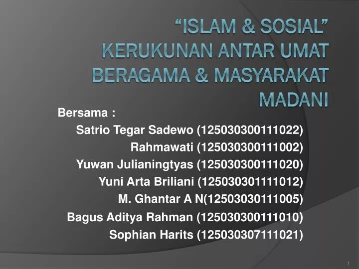 islam sosial kerukunan antar umat beragama masyarakat madani