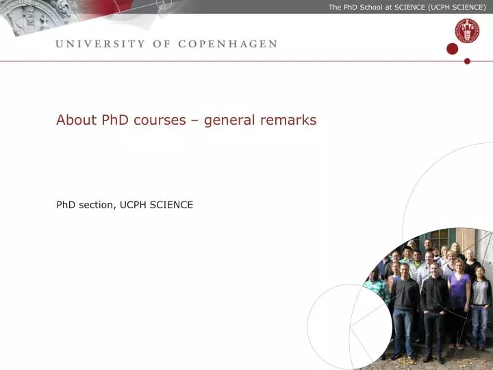about phd courses general remarks
