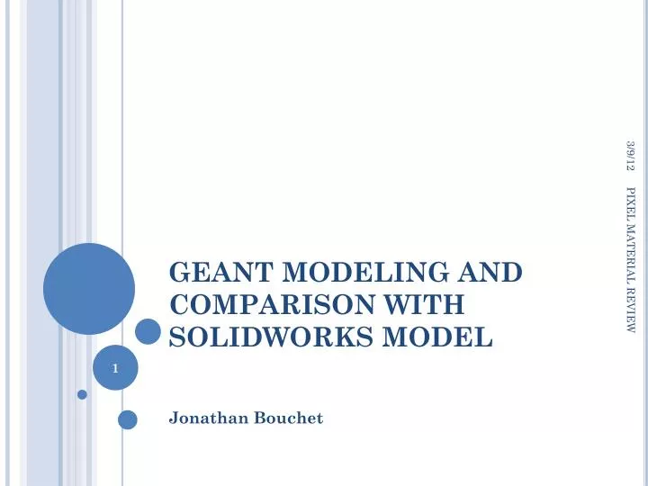 geant modeling and comparison with solidworks model