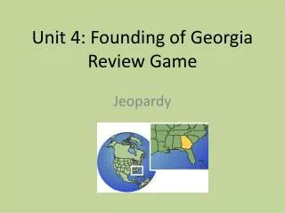 Unit 4: Founding of Georgia Review Game